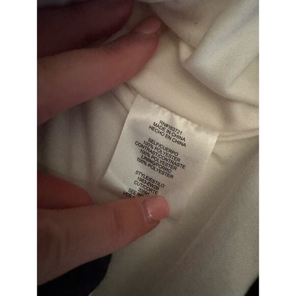 bebop Tweed V Neck Button Front Knee Length Dress White Black L - Picture 8 of 9